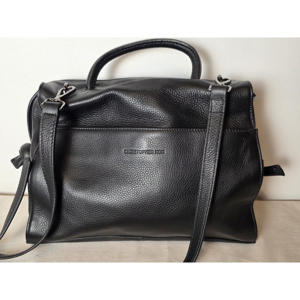 Christopher Kon Black Pebbled Leather Bag Shoulder Bag Purse